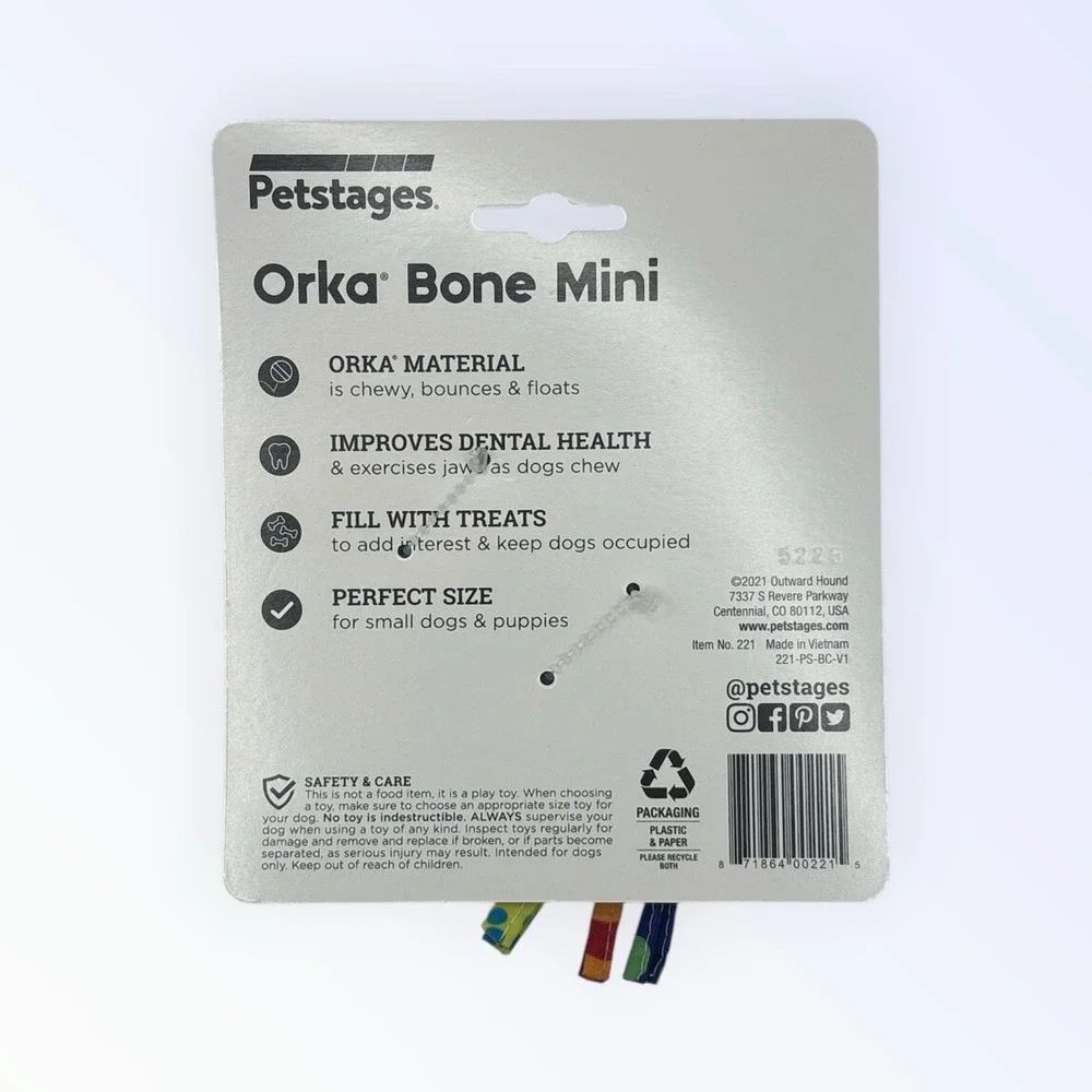 Petstages Okra Mini Bone Dental Health Fill with Treats Dog Blue NEW!!